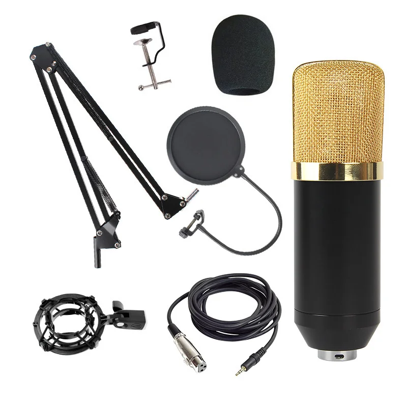 Condenser Microphone Kit - BM800 Kondensatormikrofon-Kit, Live-Streaming, PC-Karaoke, Sprachaufzeichnung, Stand-Set,