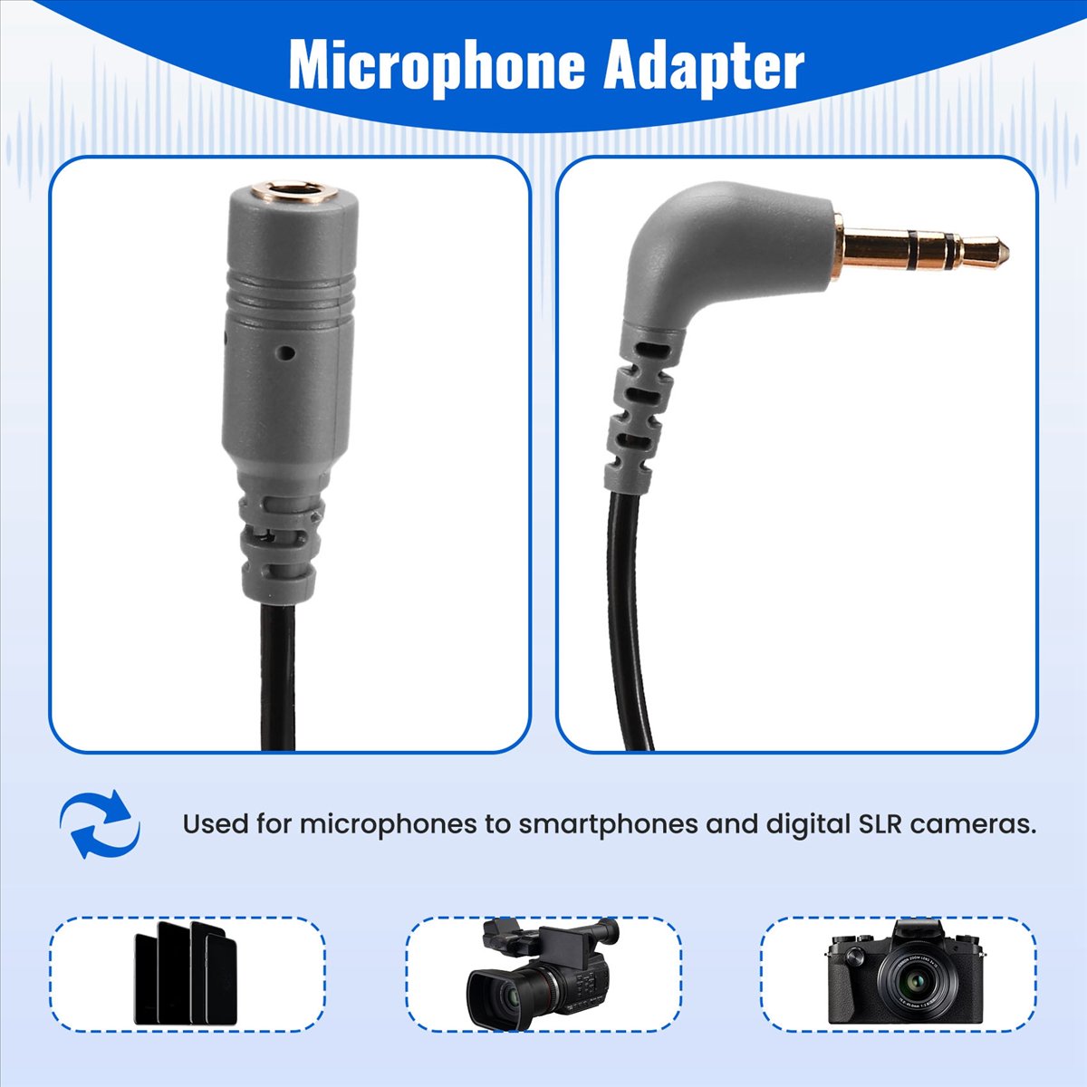 Trs Cable - AT42 Professioneller 3,5-mm-TRRS-auf-TRS-Mikrofonadapter, Mikrofonkabel, Ersatzkabel SC3