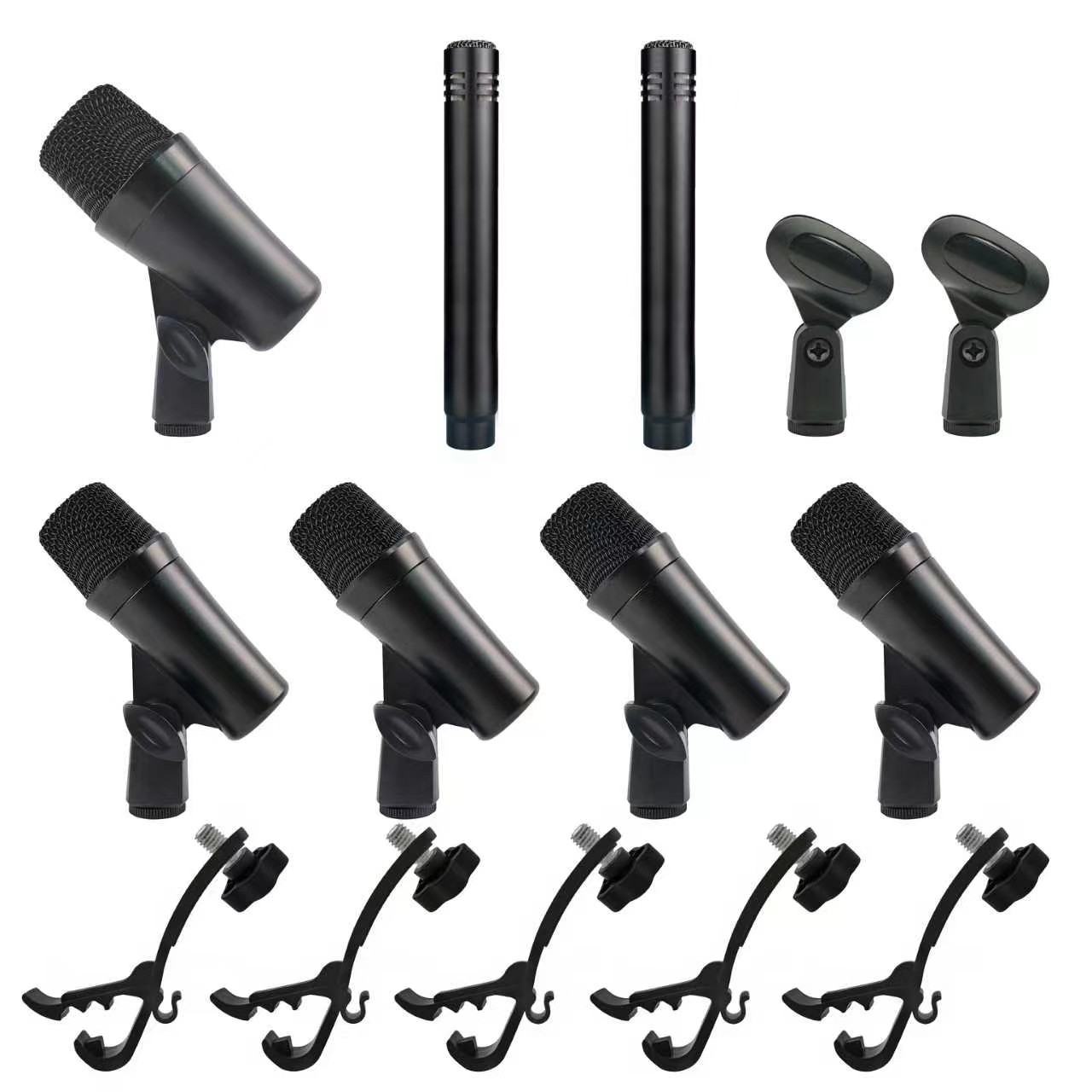 Condenser Microphone Kit - Schlagzeug-Mikrofon-Set, 7-teilig, dynamische Bass- und Kondensatormikrofone